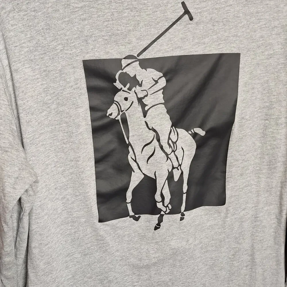 Polo Ralph Lauren Big Pony hooded long-sleeve T-shirt front & back logo graphic